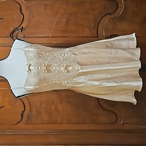 Delicates Lingerie Nightgown Nighty Beige Color Spaghetti Strap Lacey Size S